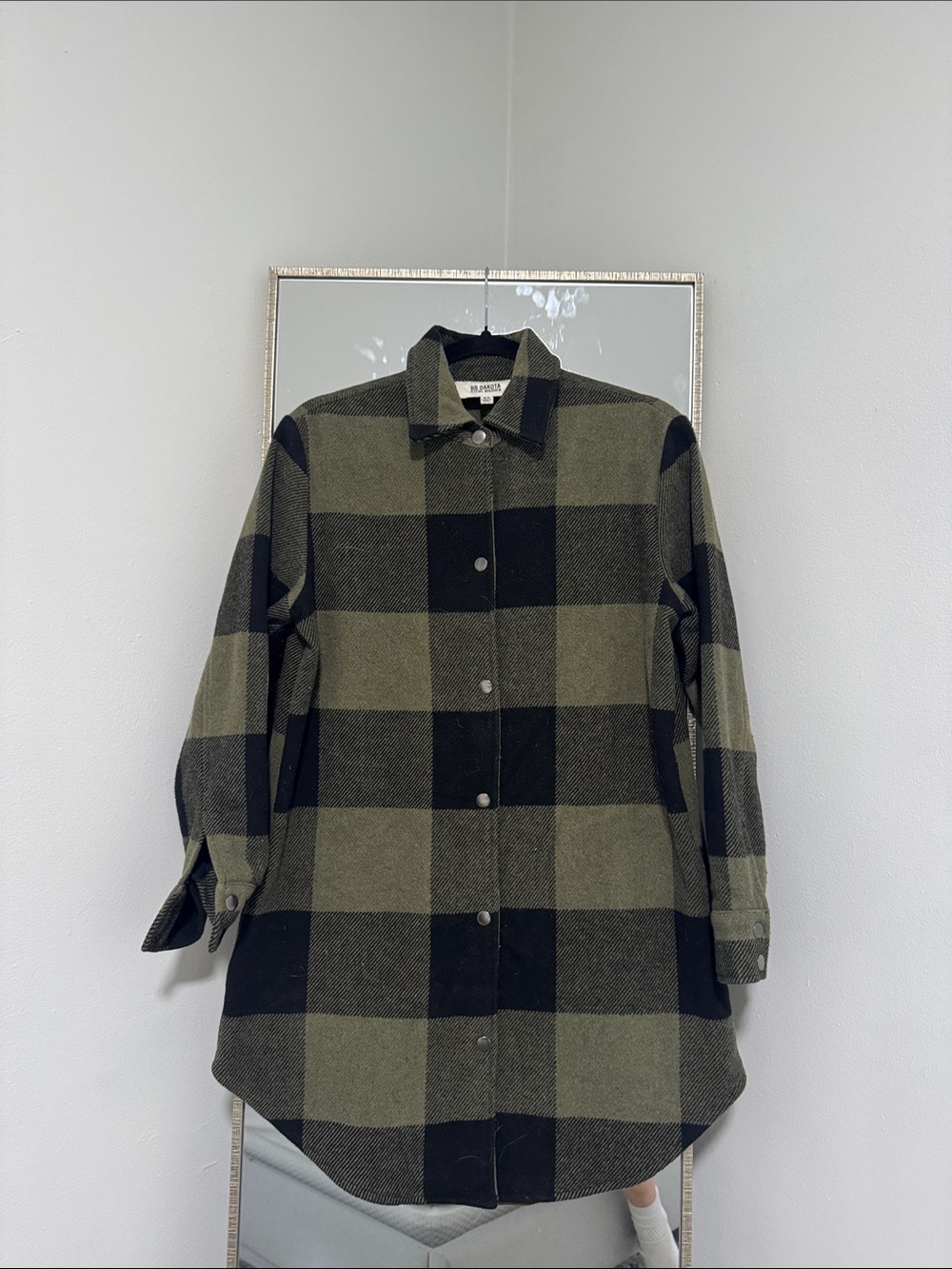 BB Dakota by Steve Madden Olive and Black Plaid Utility Jacket